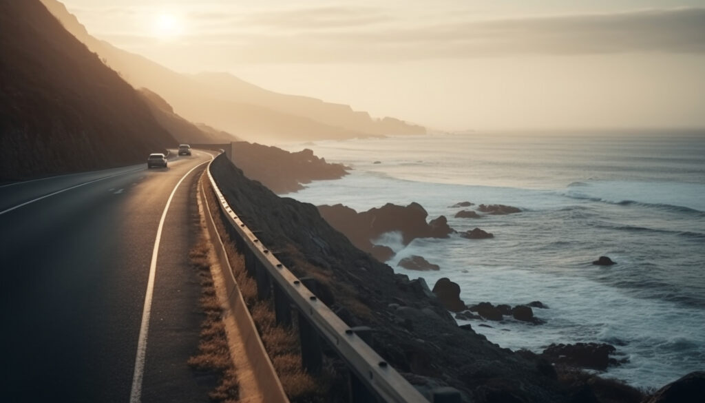 driving-towards-sunset-big-sur-coastline-generated-by-ai-1024x585 Exploring the Great American Road Trip