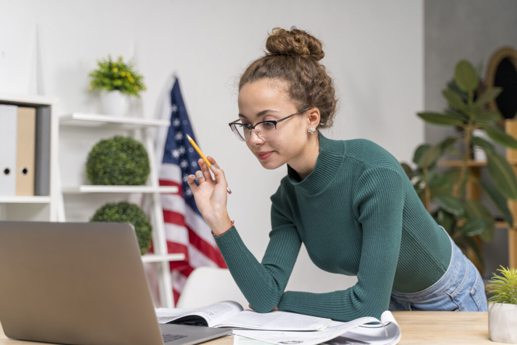 medium-shot-girl-studying-with-laptop-1024x683 The Future of Remote Work in the USA